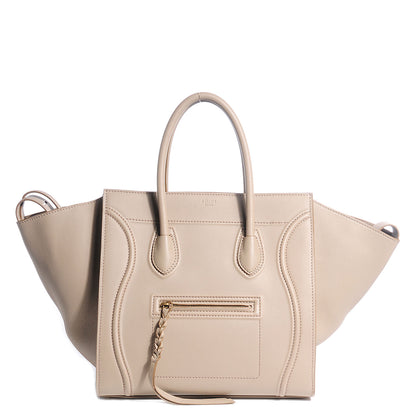 Celine Supple Calfskin Medium Phantom Luggage Beige 1 of 8