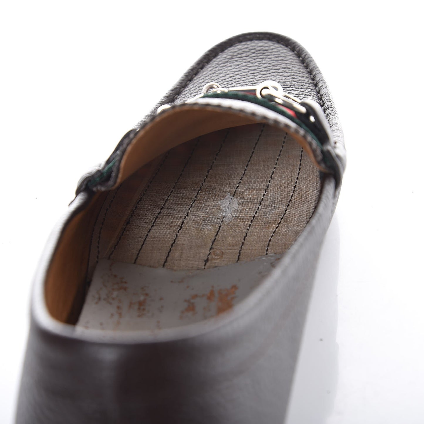 Calfskin Web Mens Horsebit Driver Loafers 9.5 Cocoa