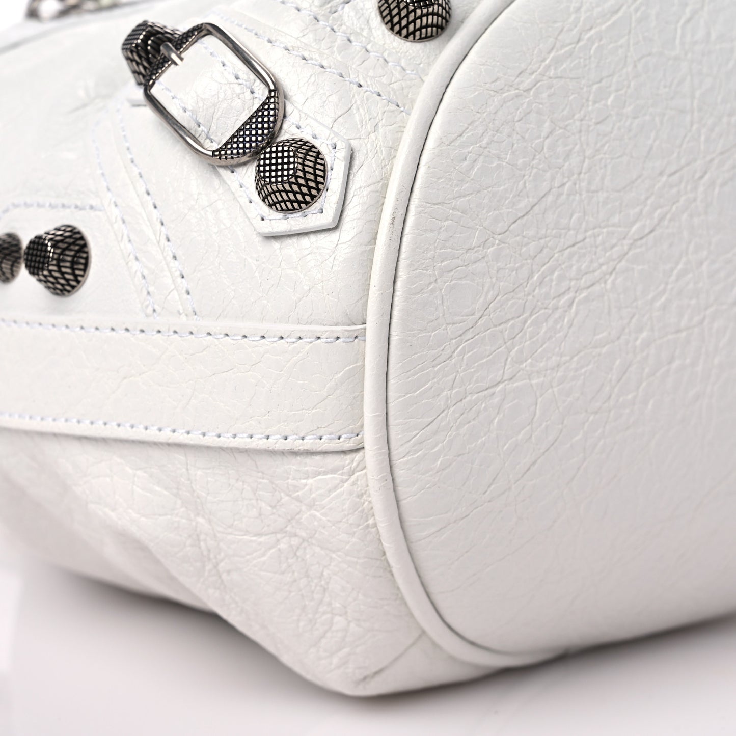 Agneau Arena Le Cagole Bucket Bag XS Optic White