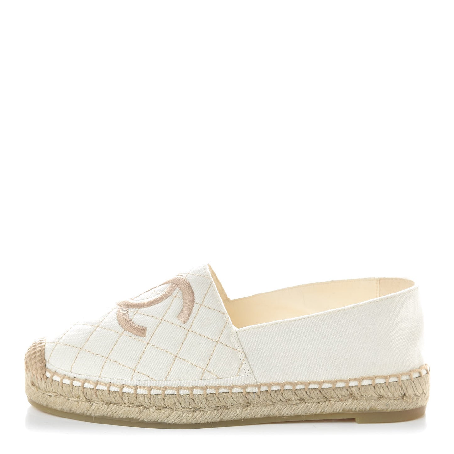 Fabric Biarritz CC Espadrilles 36 White Gold