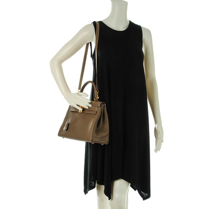 Hermes Taurillon Clemence Kelly Retourne 28 Etoupe 2 of 39