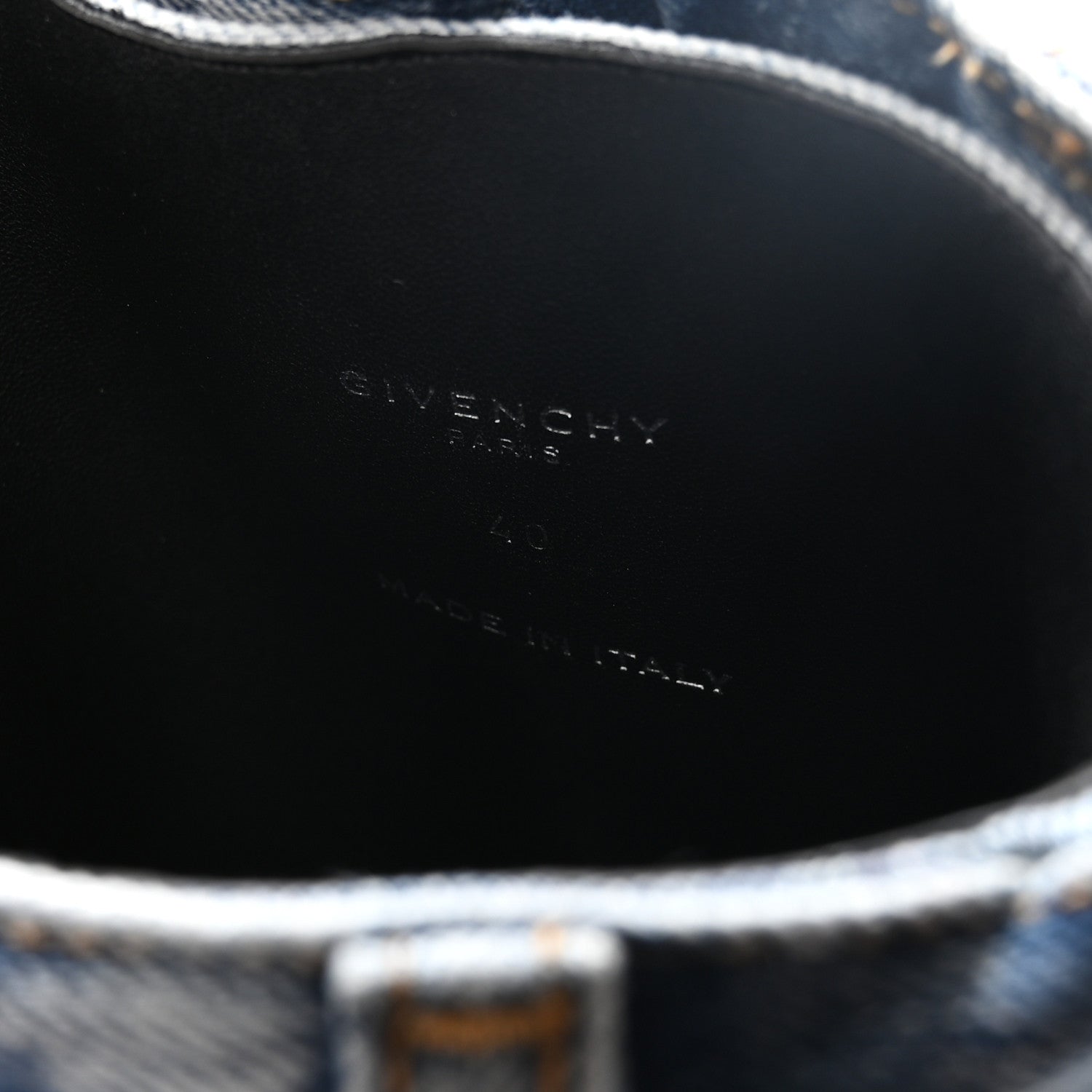 Givenchy Boyfriend Denim Shark Lock Biker Ankle Boots 40 Medium Blue 7 of 8