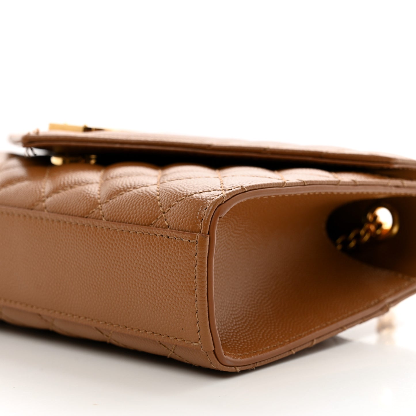 Grain De Poudre Textured Mixed Matelasse Triquilt Small Monogram Satchel Dark Natural