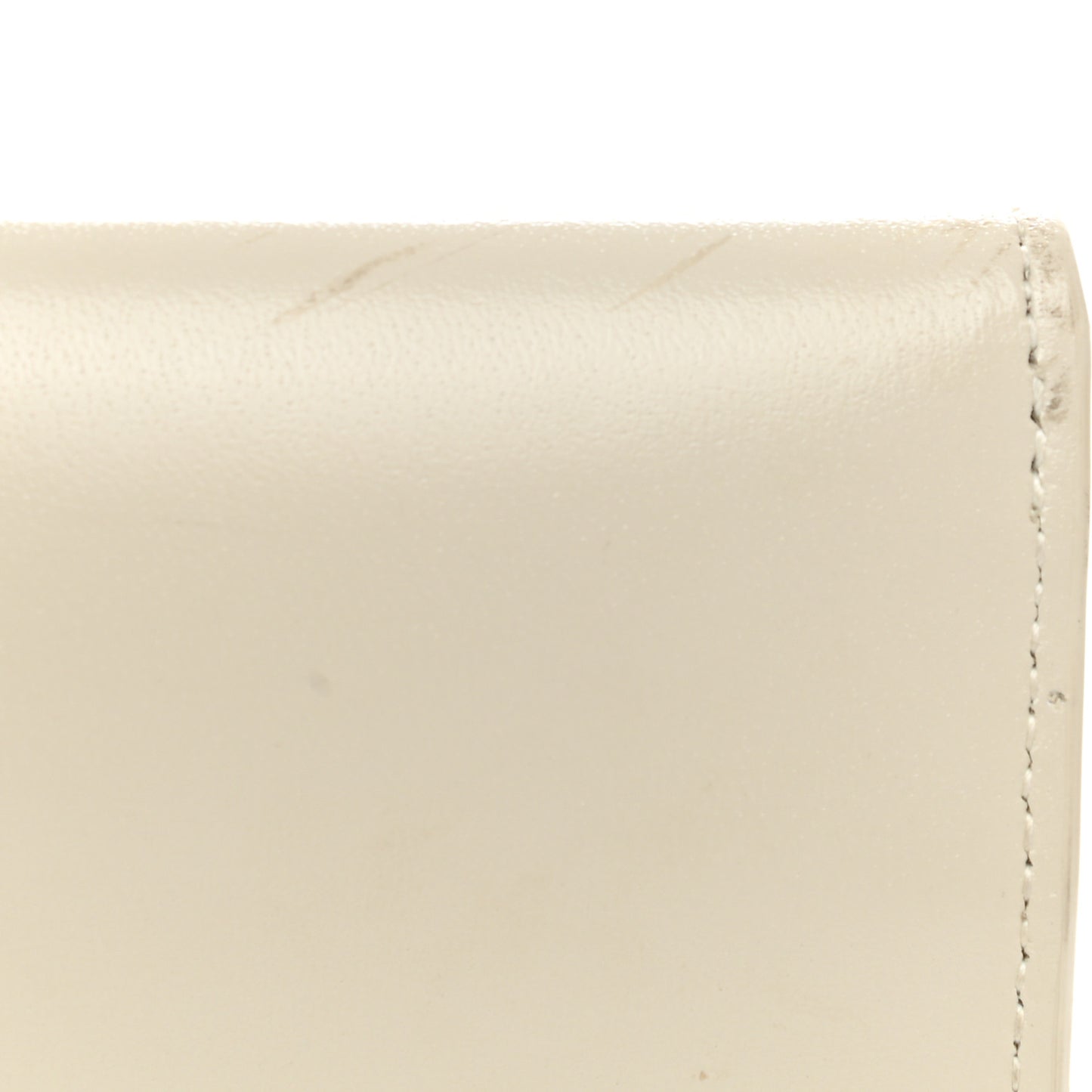 Smooth Shiny Calfskin Uptown Pouch Crema Soft