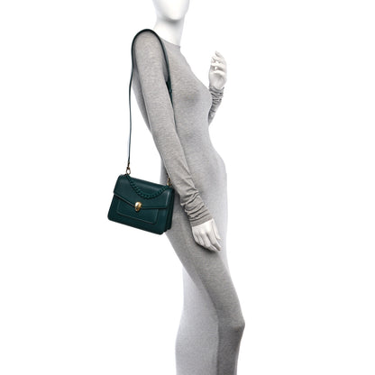 Bulgari Nappa Monochrome Serpenti Forever Maxi Chain Crossbody Bag Green 2 of 12