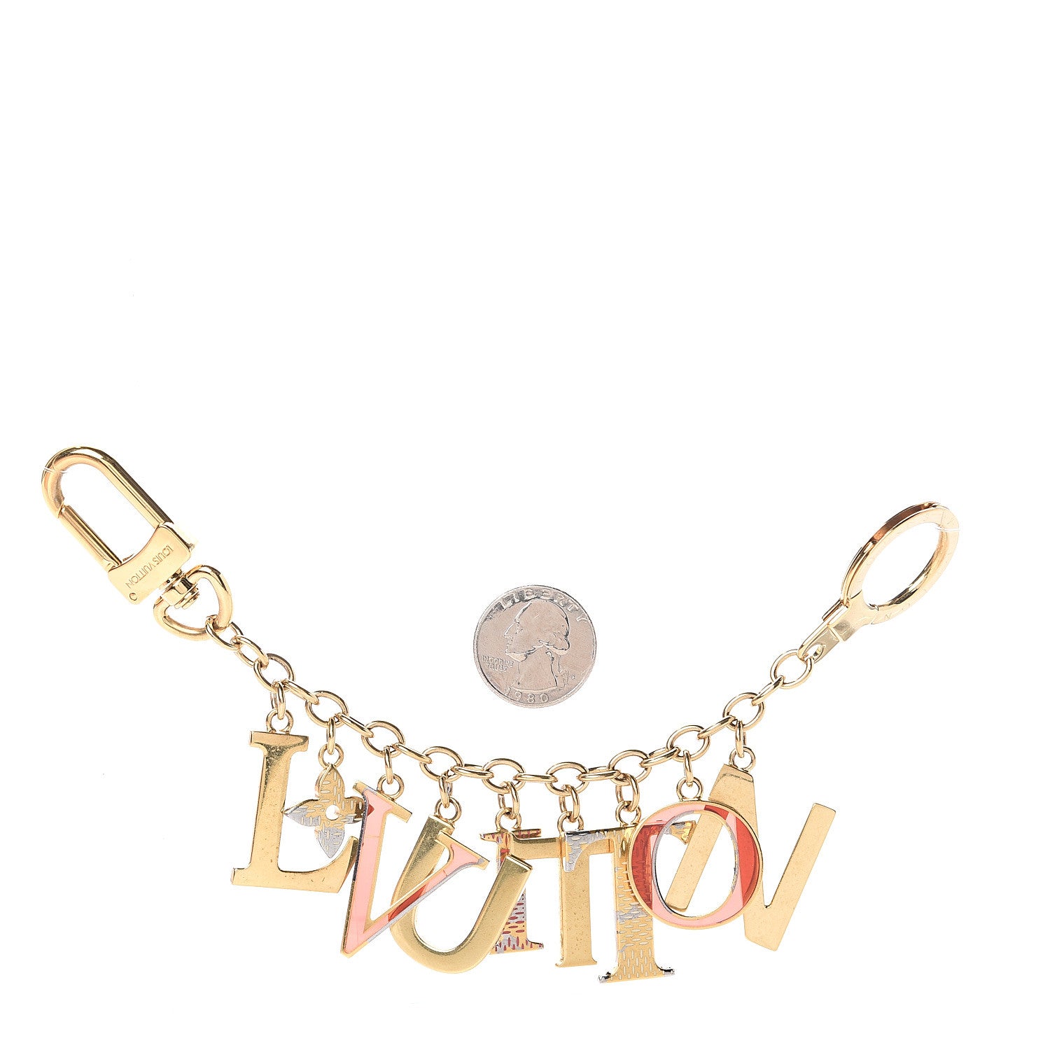 Louis Vuitton LV Tag Bag Charm Gold 2 of 2