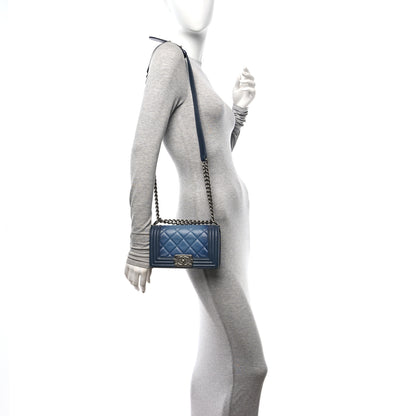 Chanel Calfskin Ombre Faded Quilted Small Boy Flap Blue 2 of 11