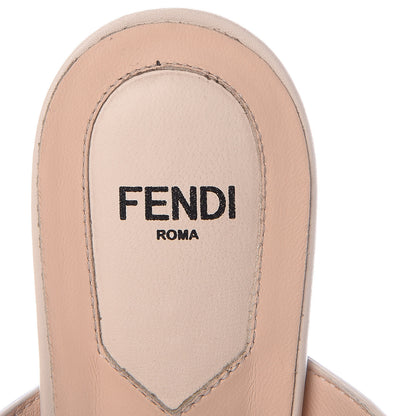 Fendi Vitello FF Embossed Buckle Flat Mules 36.5 Camelia Moresco 13 of 17