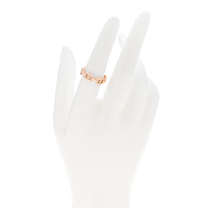 Hermes 18K Rose Gold PM Chaine d'Ancre Enchainee Ring 53 6.5 2 of 9