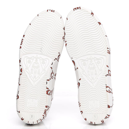 Gucci Calfskin GucciGhost Print Mens Ace Sneakers 7 White Hibiscus Red 5 of 9