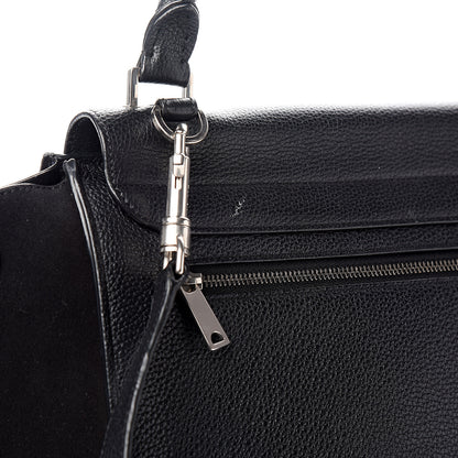 Celine Drummed Calfskin Suede Medium Trapeze Black 6 of 13