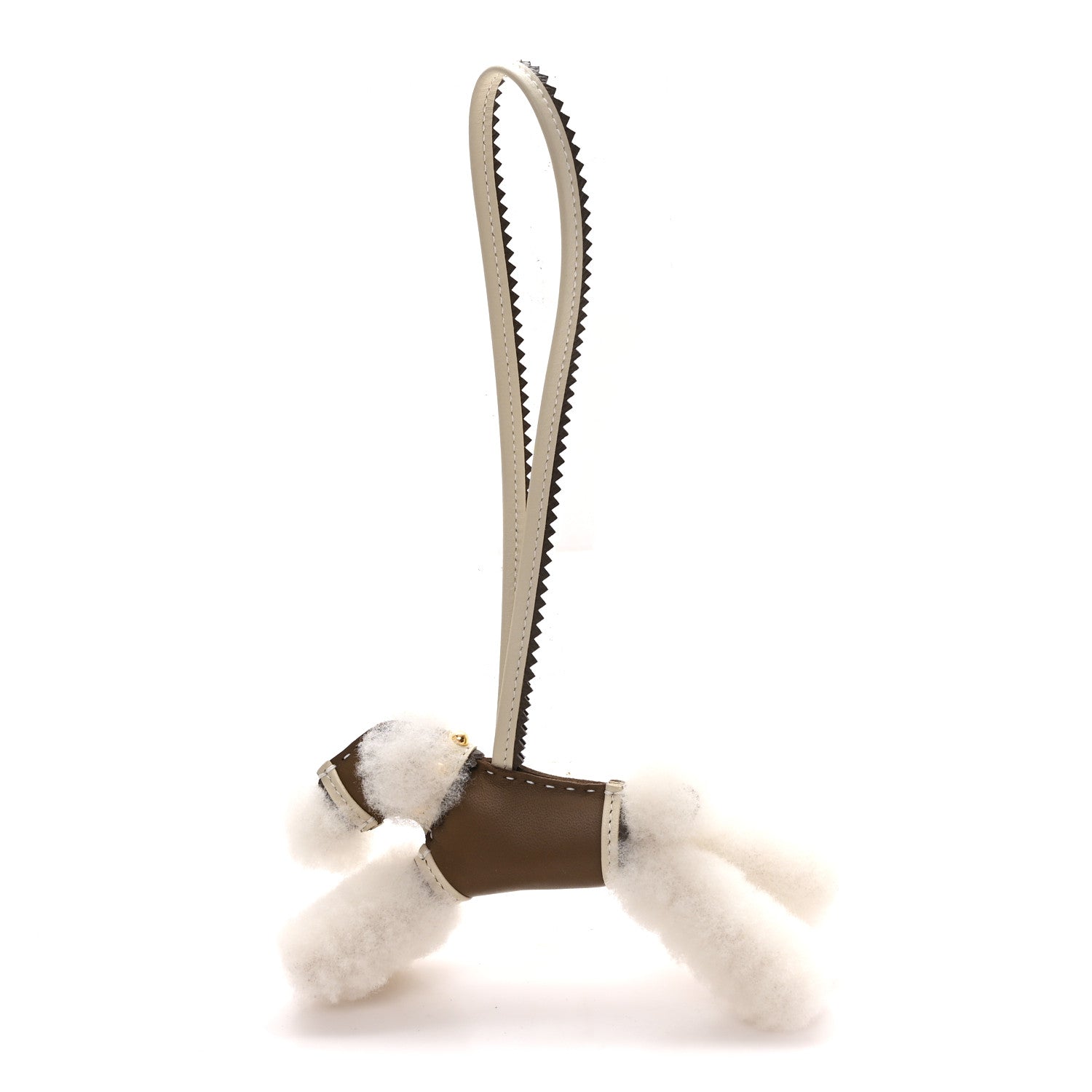 Hermes Milo Lambskin Epsom Shearling Budy Apic Charm Ecru Etoupe Craie 1 of 4