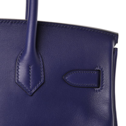 Hermes Swift Epsom Tressage Birkin 30 Bleu Encre Bleu Du Nord Gold 9 of 34