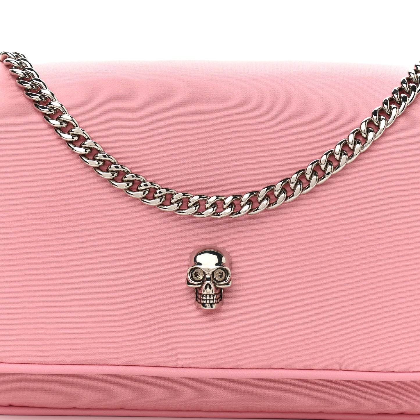 Nylon Skull Camera Crossbody Bag Pink