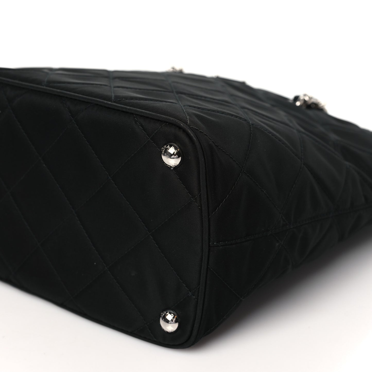 Nylon Tessuto Impuntu Quilted Tote Black
