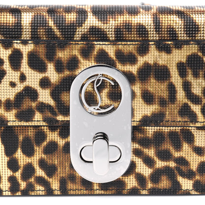 Christian Louboutin Metallic Calfskin Coins Leopard Print Small Elisa Baguette Gold Silver 9 of 10