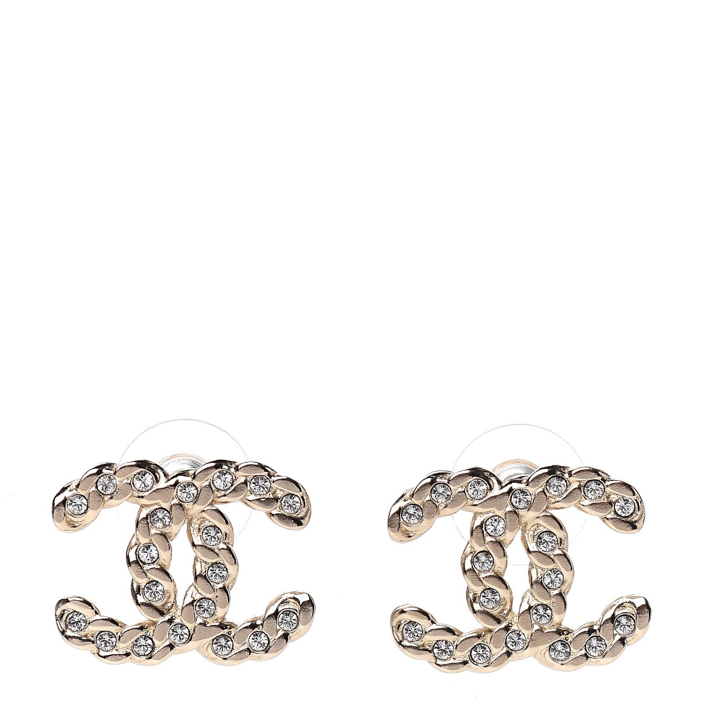 Crystal Pearls Coronation CC Earrings Gold