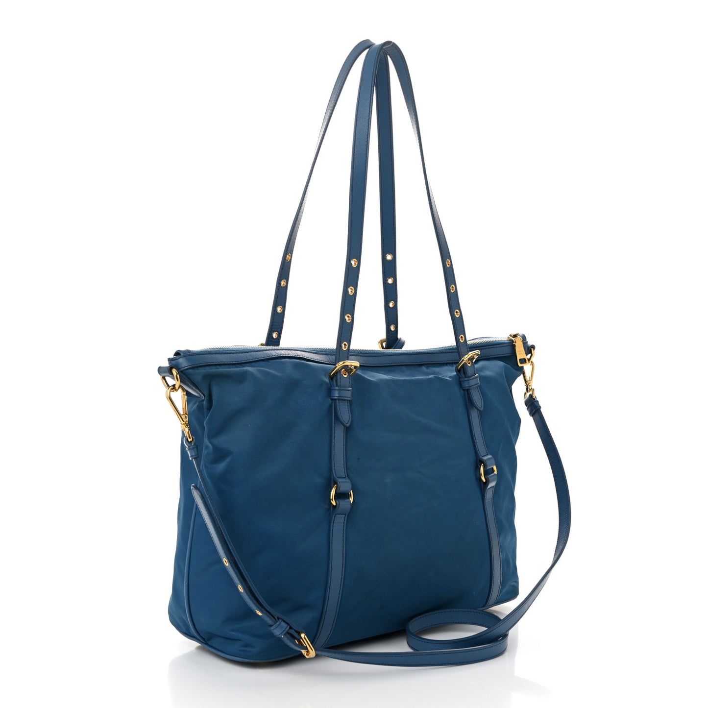 Tessuto Nylon Saffiano Tote Cobalto