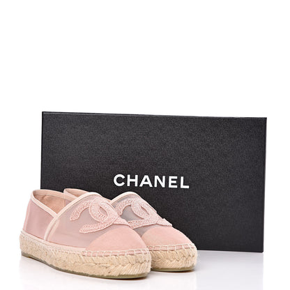 Chanel Mesh Grosgrain CC Espadrilles 35 Pink 9 of 9