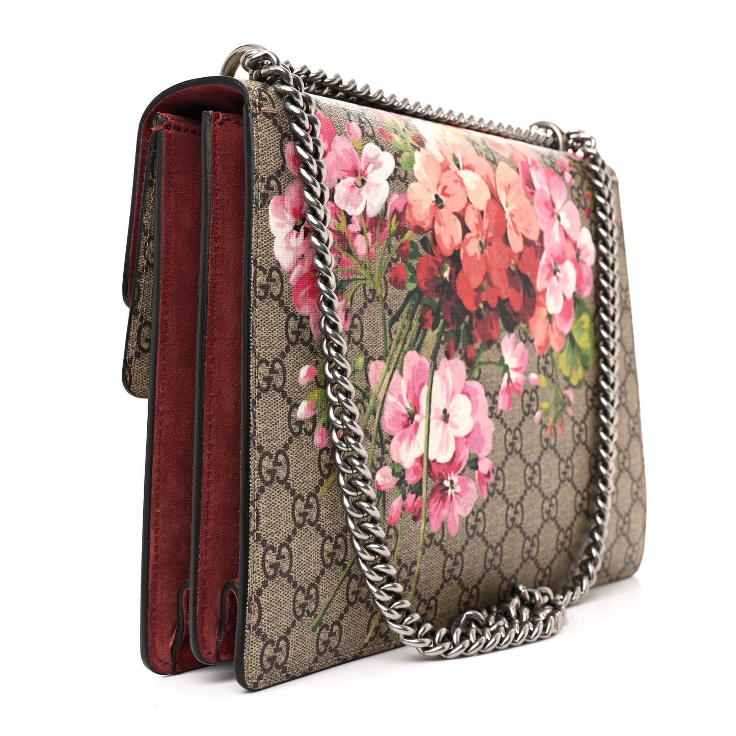 GG Supreme Monogram Blooms Medium Dionysus Shoulder Bag Beige Multicolor Dry Rose