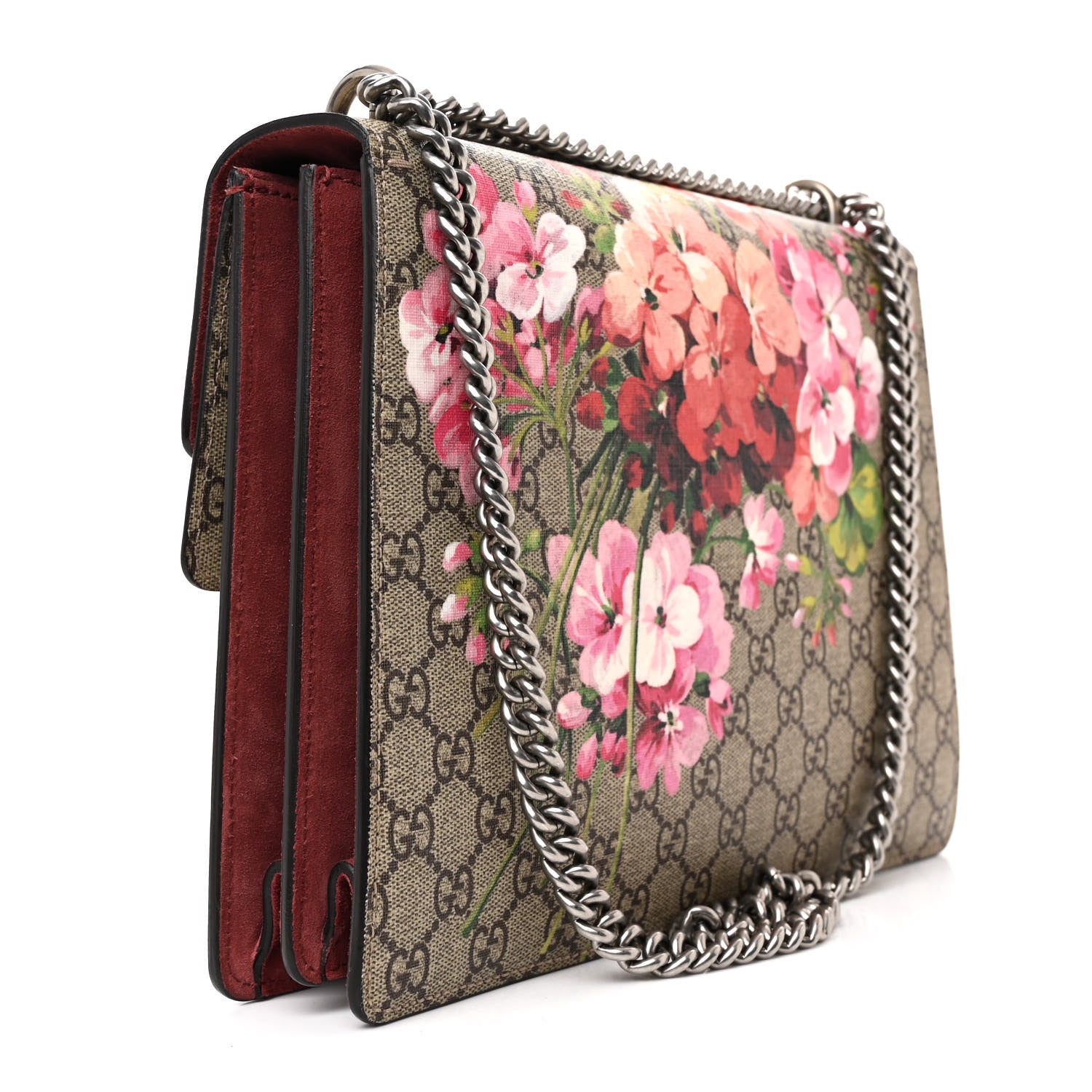 Gucci GG Supreme Monogram Blooms Medium Dionysus Shoulder Bag Beige Multicolor Dry Rose 3 of 12