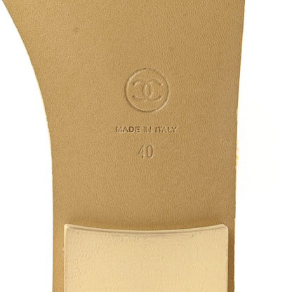 Chanel Tweed CC Sandals 40 Yellow Light Pink 6 of 11