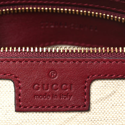 Gucci GG Monogram Textured Dollar Calfskin Web Small Ophidia Top Handle Bowler Bag Rosso Ancora 6 of 10