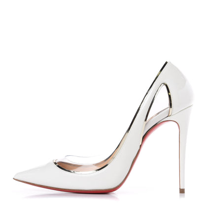 Christian Louboutin Patent Vinyl Cosmo 554 100 Pumps 36 Snow 1 of 10