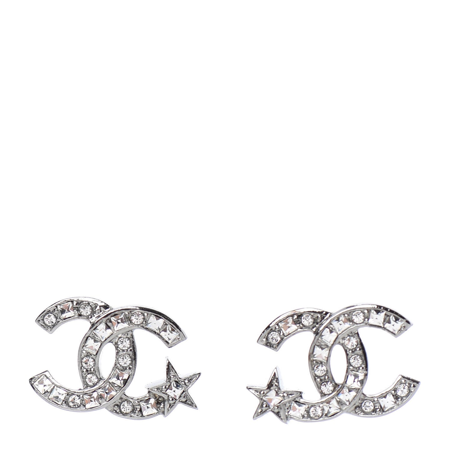 Crystal CC Starfall Earrings Silver