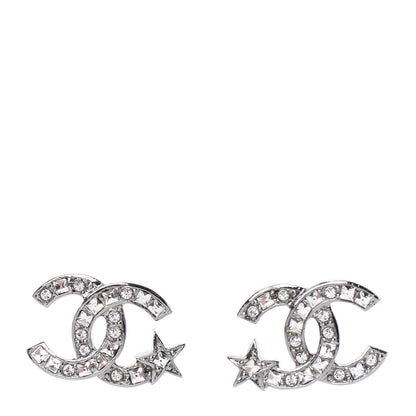 Chanel Crystal CC Starfall Earrings Silver 1 of 4