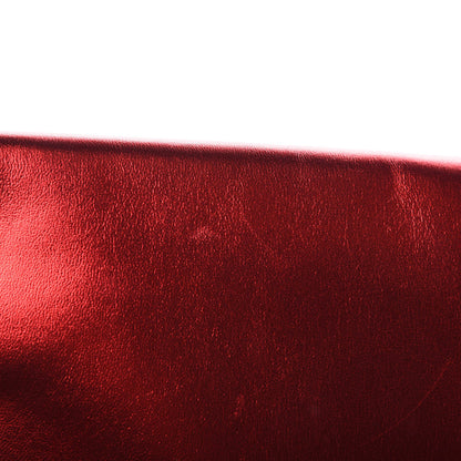 Saint Laurent Metallic Smooth Calfskin Letters Fold-Over Clutch Red Fuchsia 9 of 10