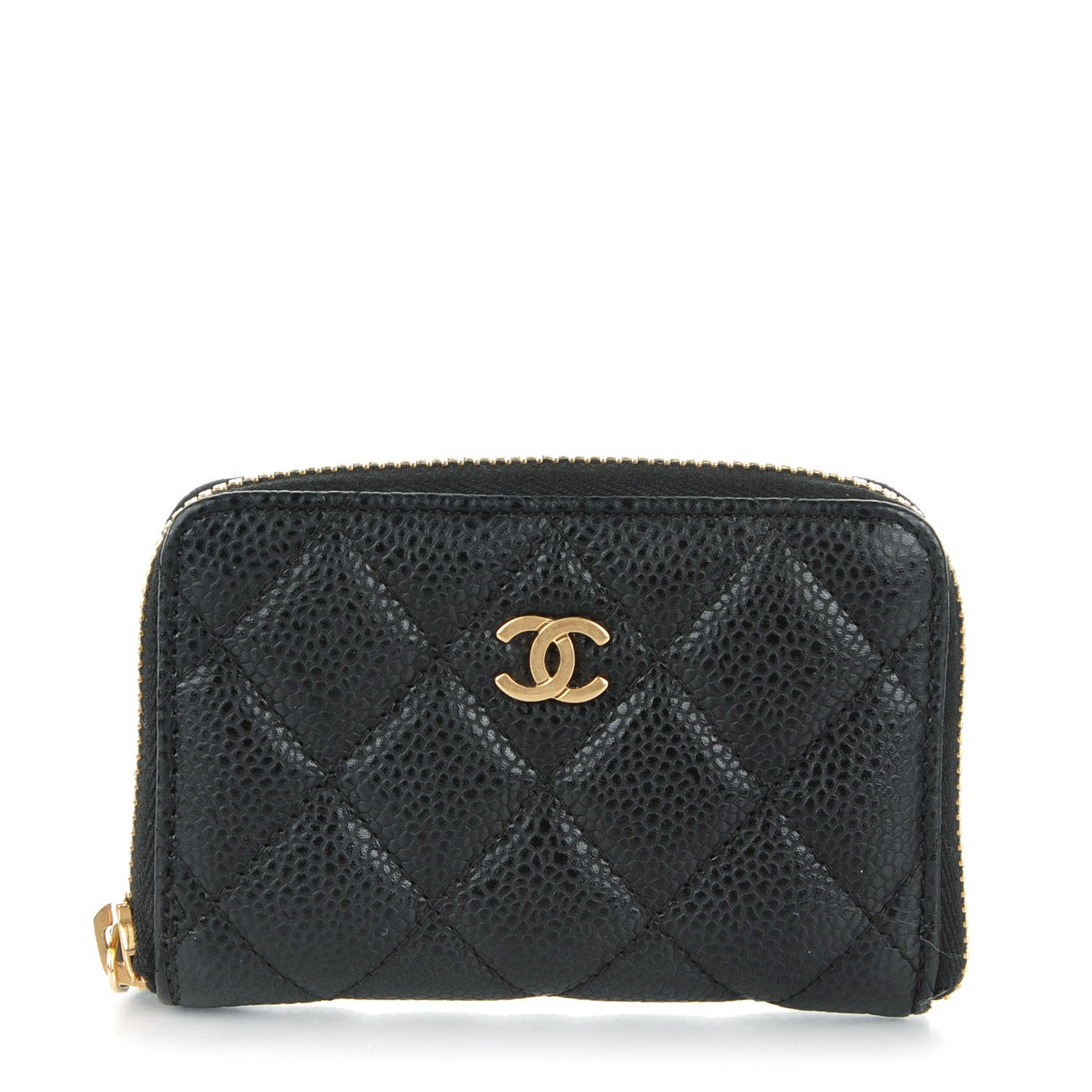Chanel Caviar Quilted Zip Coin Purse Black 1 of 7