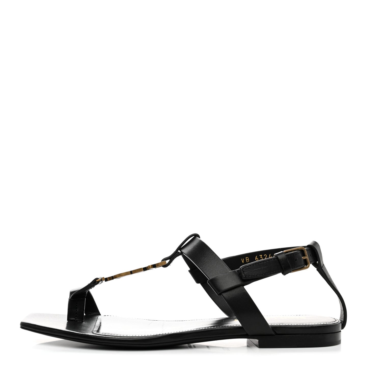 Patent Calfskin Cassandra Monogram Sandals 36.5 Black
