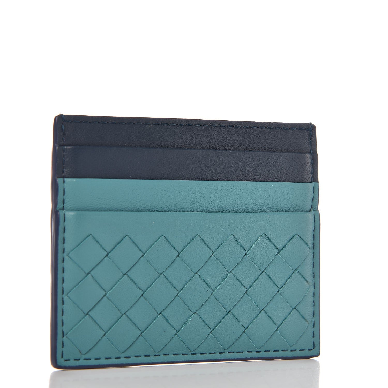 Bottega Veneta Nappa Intrecciato Card Case Aqua 3 of 8