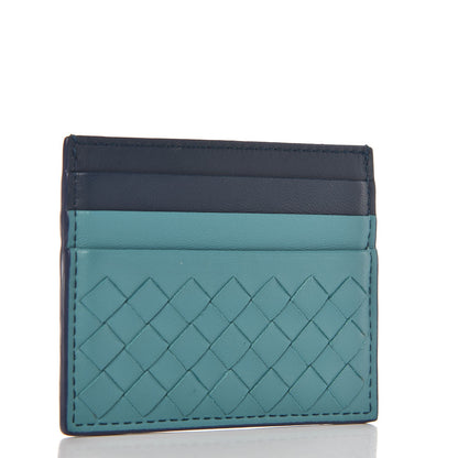 Bottega Veneta Nappa Intrecciato Card Case Aqua 3 of 8