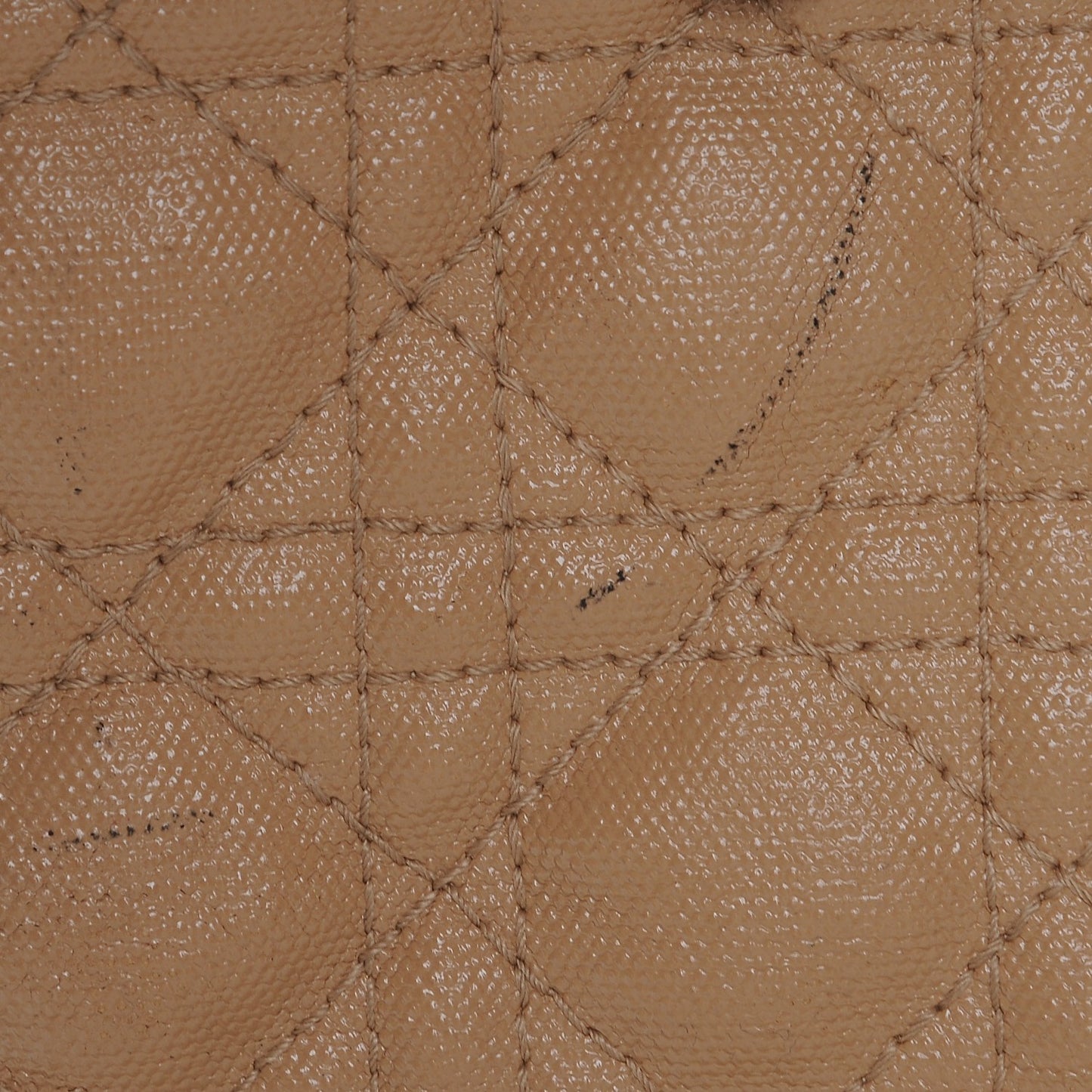 Coated Canvas Cannage Small Panarea Tote Beige
