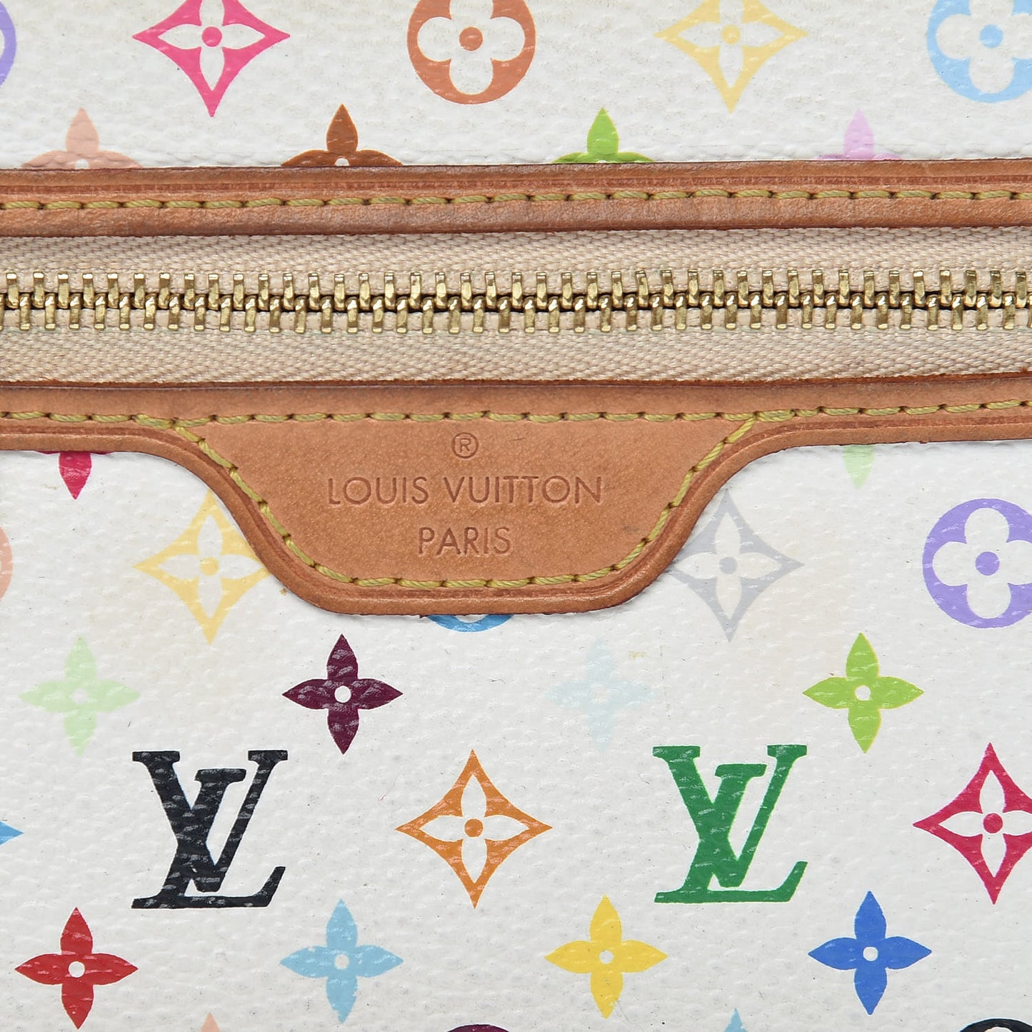 Monogram Multicolor Pochette Plate MM White