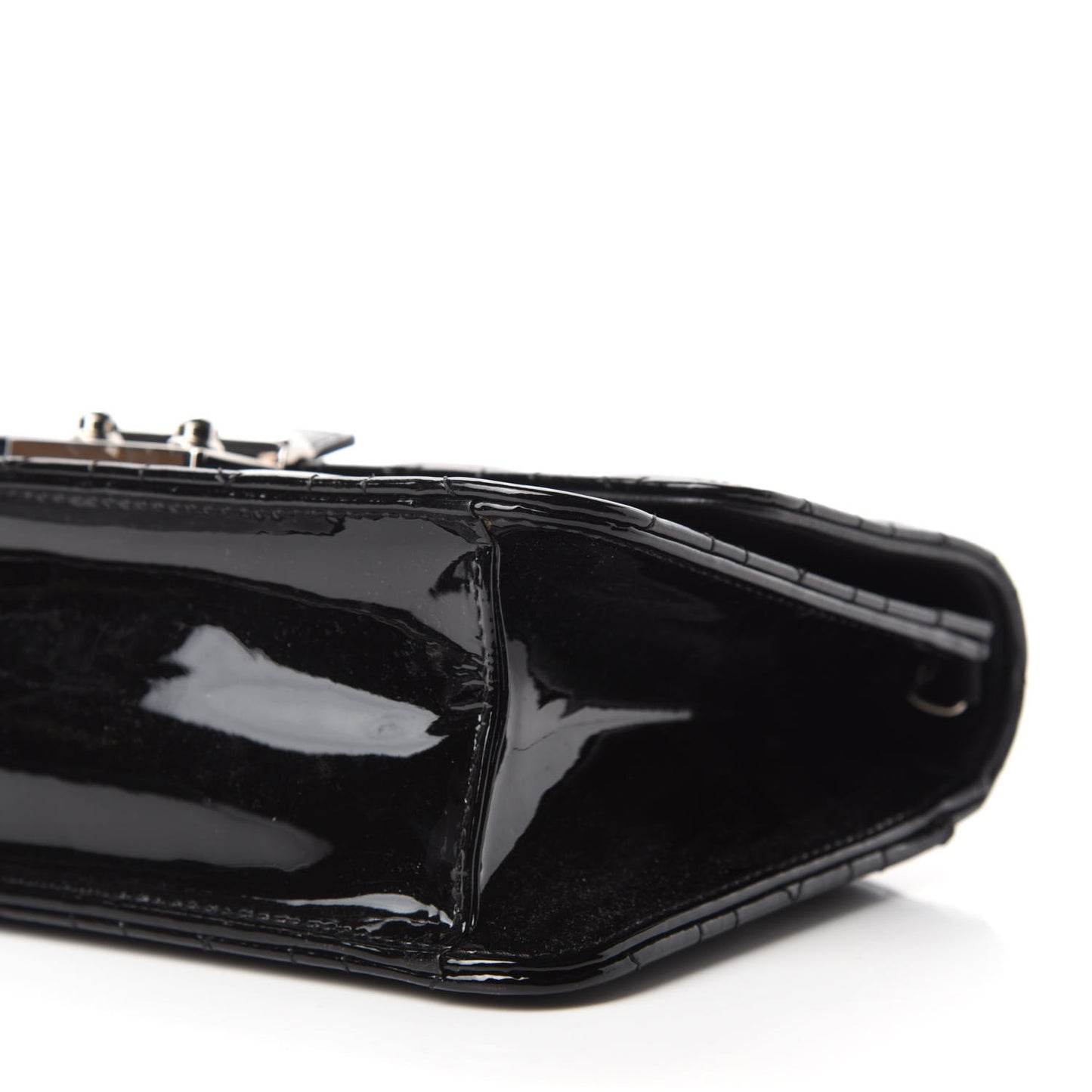 Patent Cannage Miss Dior Promenade Pouch Black