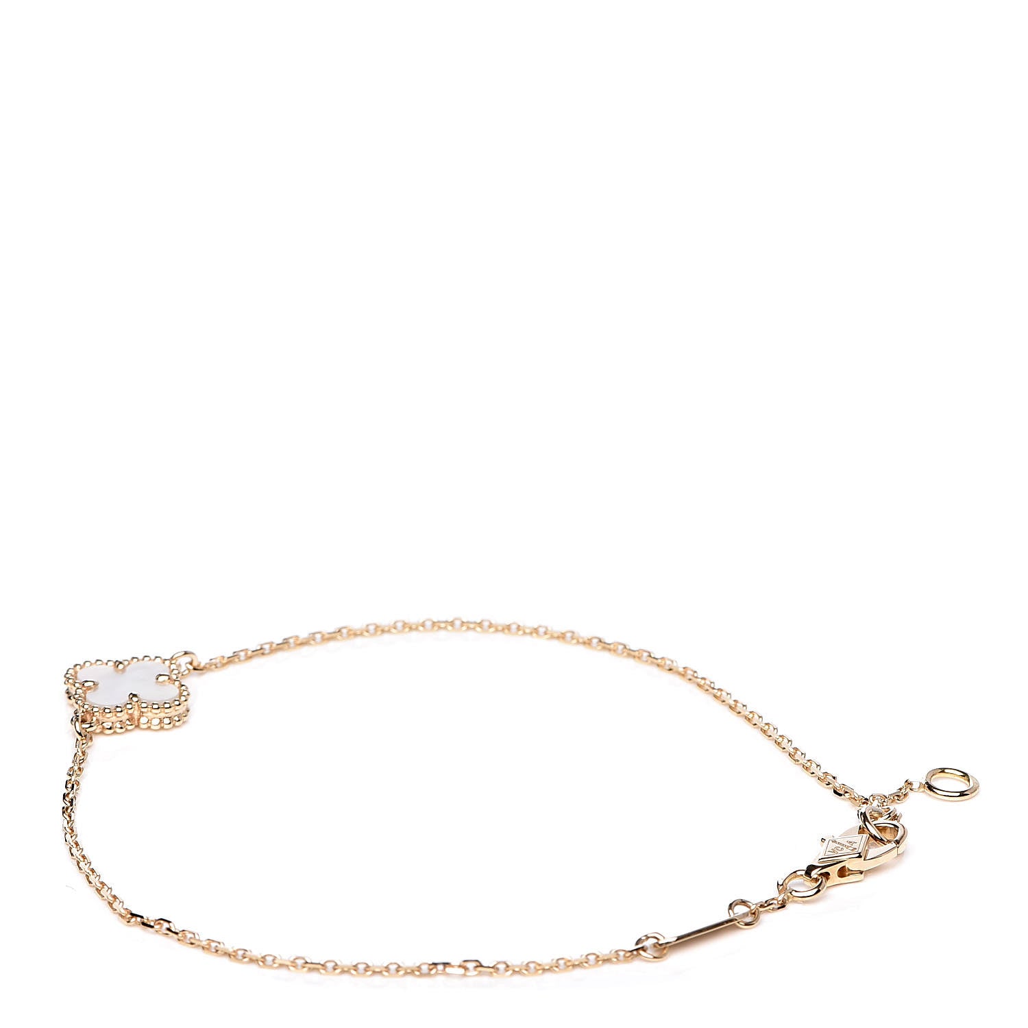 Van Cleef & Arpels 18K Yellow Gold Mother of Pearl Sweet Alhambra Bracelet 3 of 7