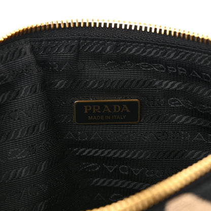 Prada Jacquard Triangolo Symbole Embroidered Mini Triangle Bag Black Corda 6 of 10