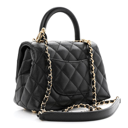 Chanel Caviar Quilted Extra Mini Coco Handle Flap Black 3 of 12