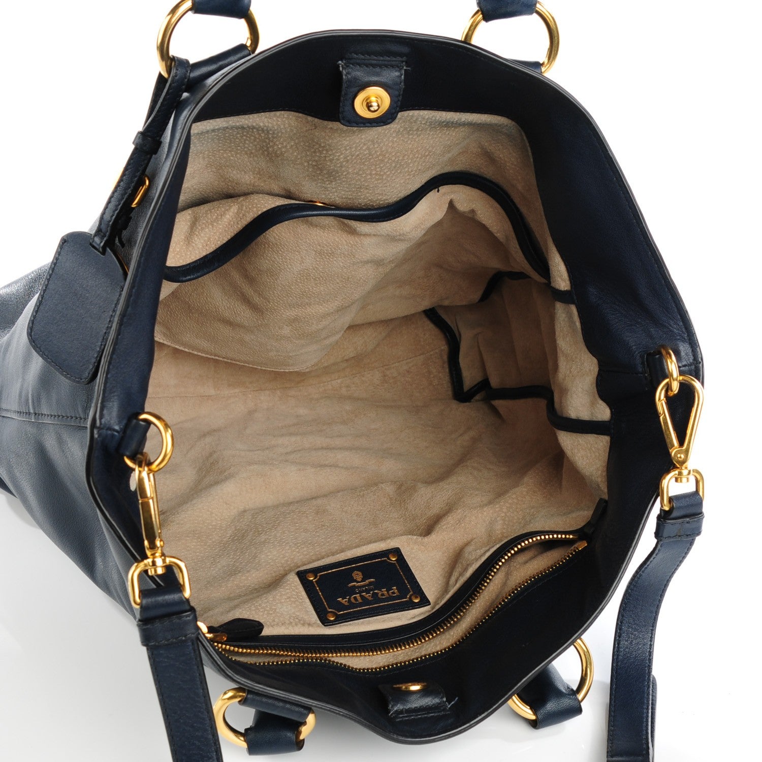 Prada Soft Calf Shopping Tote Baltico 6 of 8