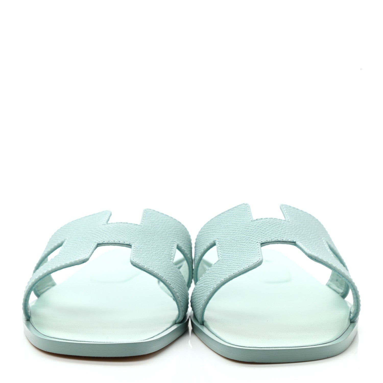 Hermes Epsom Oran Sandals 37 Vert Embrun 2 of 9