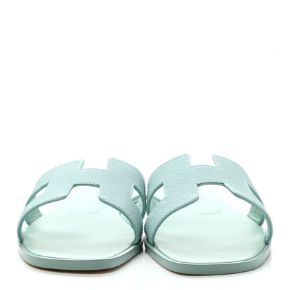 Hermes Epsom Oran Sandals 37 Vert Embrun 2 of 9