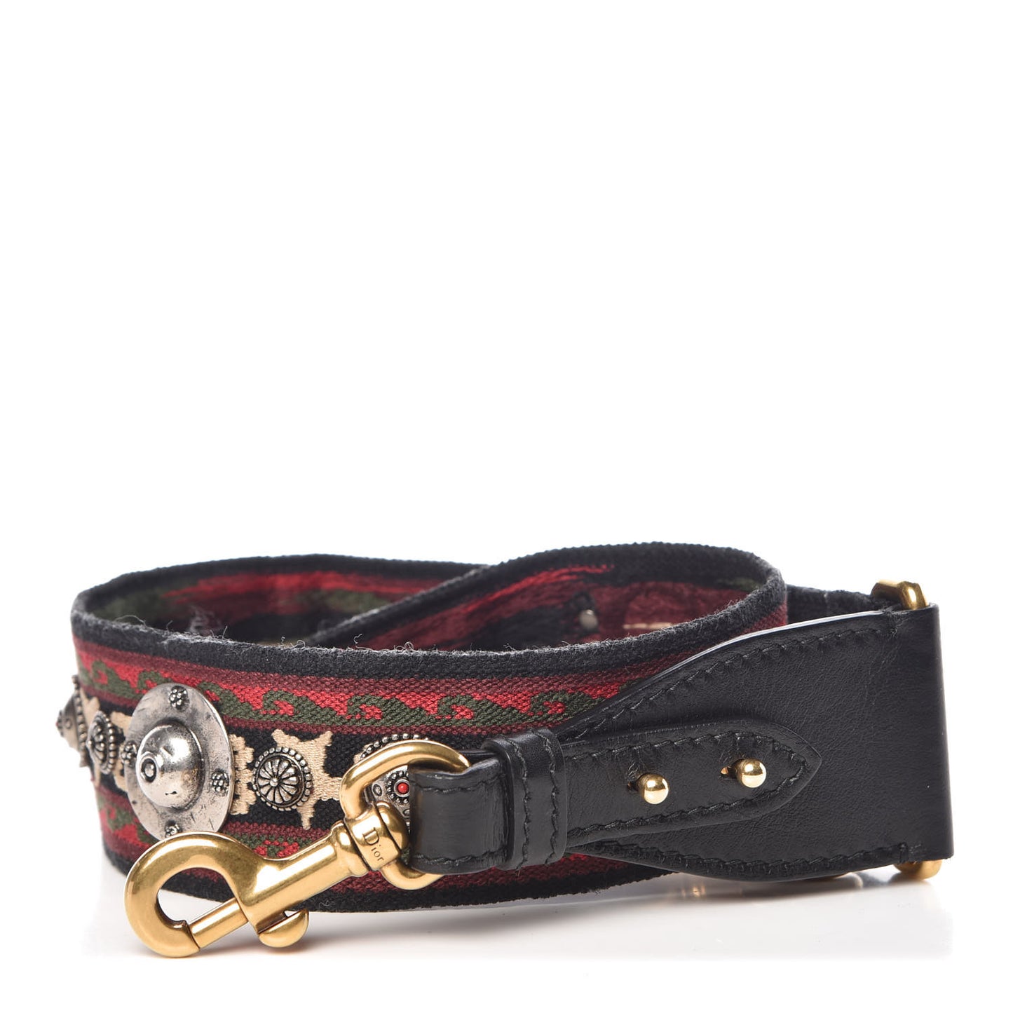 Canvas Embroidered Studded Bohemian Shoulder Strap Red