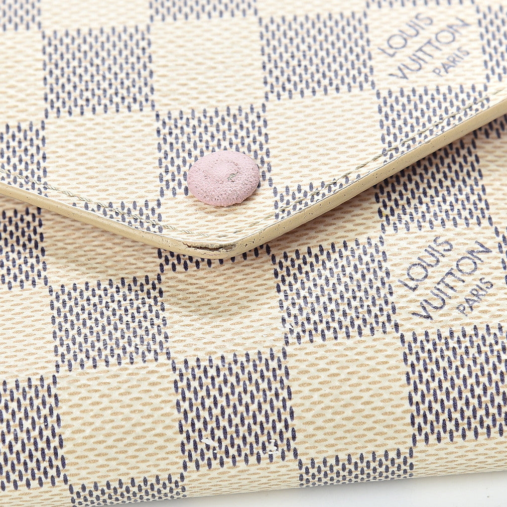 Louis Vuitton Damier Azur Victorine Wallet Rose Ballerine 13 of 15
