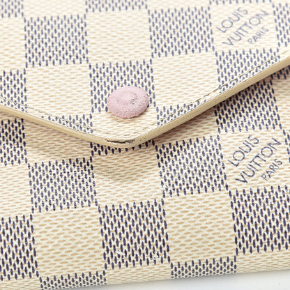 Louis Vuitton Damier Azur Victorine Wallet Rose Ballerine 13 of 15