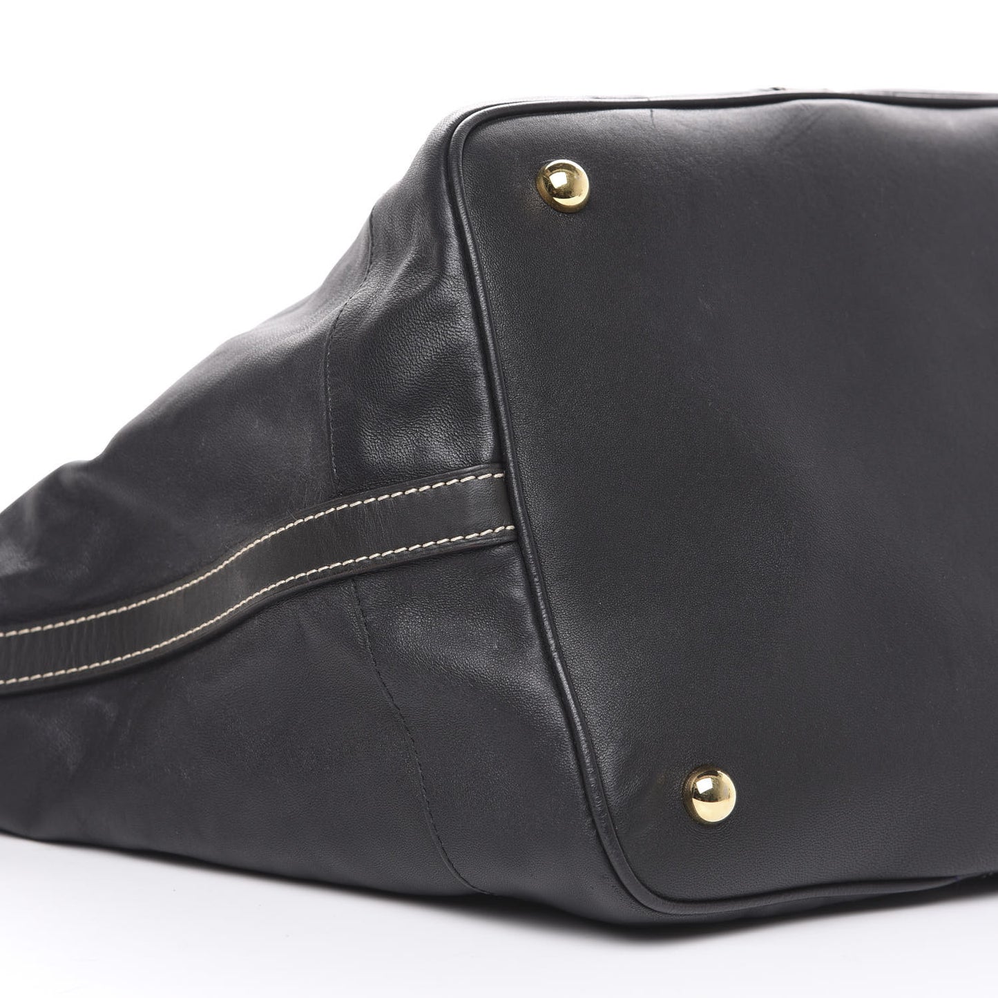 Lambskin Satchel Black Tan
