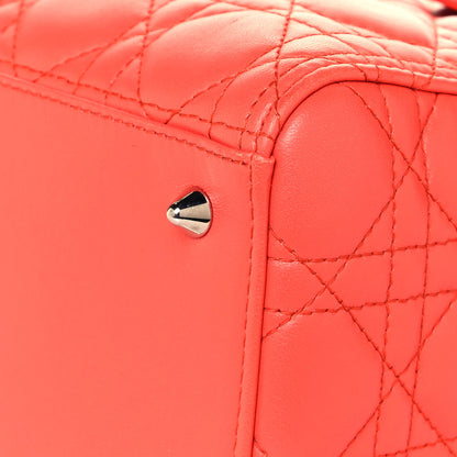 Christian Dior Lambskin Cannage Medium Lady Dior Coral 9 of 11
