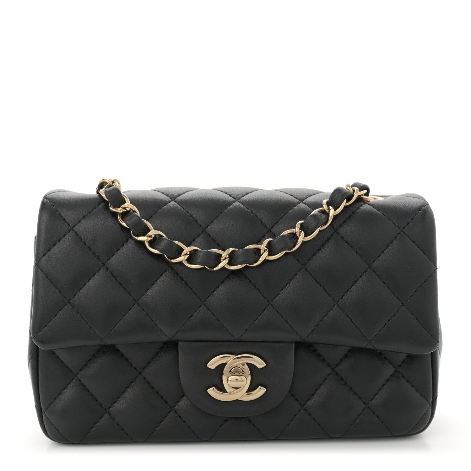Chanel Lambskin Quilted Mini Rectangular Flap Black 1 of 10